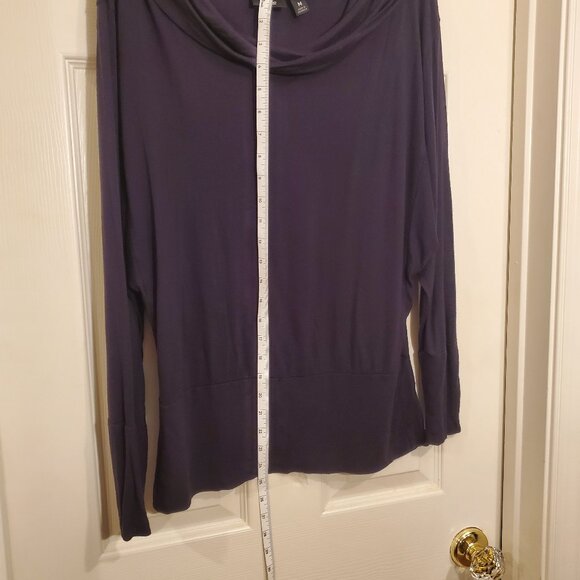 Cowl Neck Plum Mossimo Tunic, Fitted sleeves at wrists, Size Medium, Stretchy - Picture 9 of 10